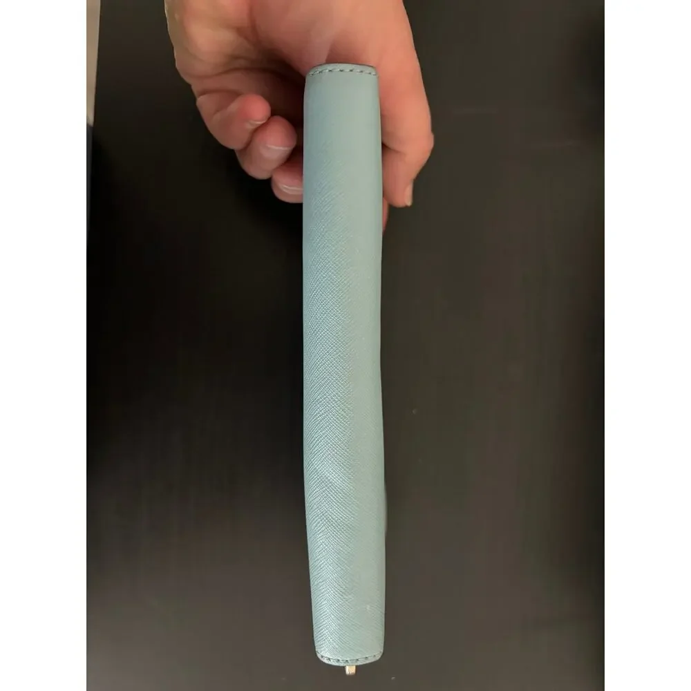 Kate Spade Leather Wallet Light Blue Zip Around